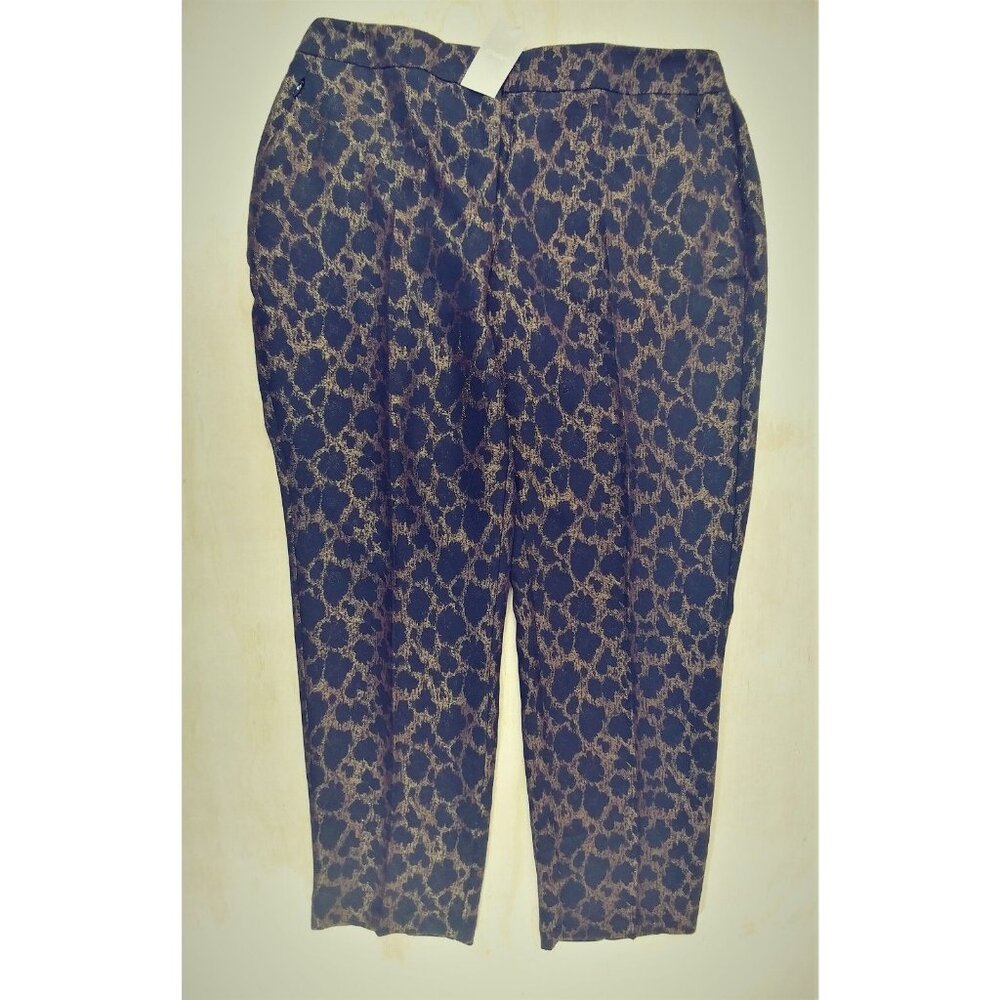 Chico's Jacquard Animal Print Cropped Pants Chicos 1.5 / Women Medium New